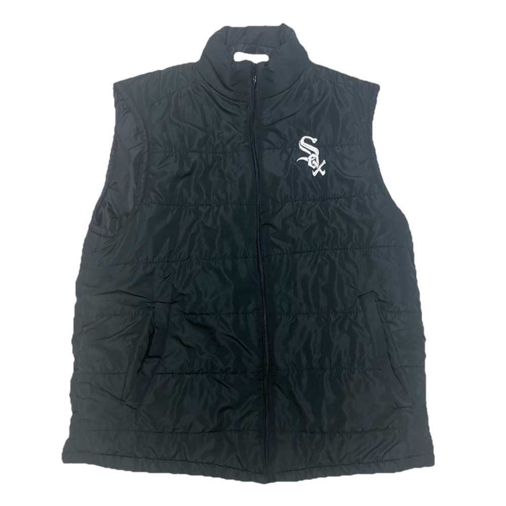 Chicago White Sox Vest Black Quilted Puffer Gorpcore Size XL